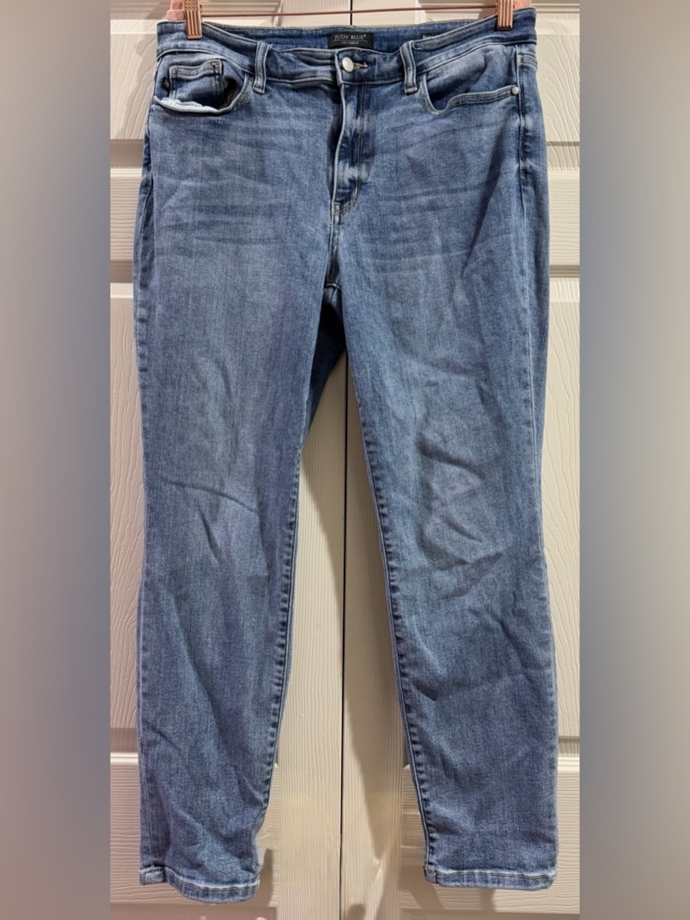 Judy Blue Jeans Womens 15/32 Blue Dark Wash Boyfriend Fit Denim